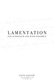 Lamentation for Euphonium and Wind Ensemble Concert Band sheet music cover Thumbnail